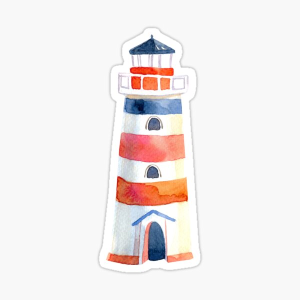 Lighthouse with red and blue Sticker