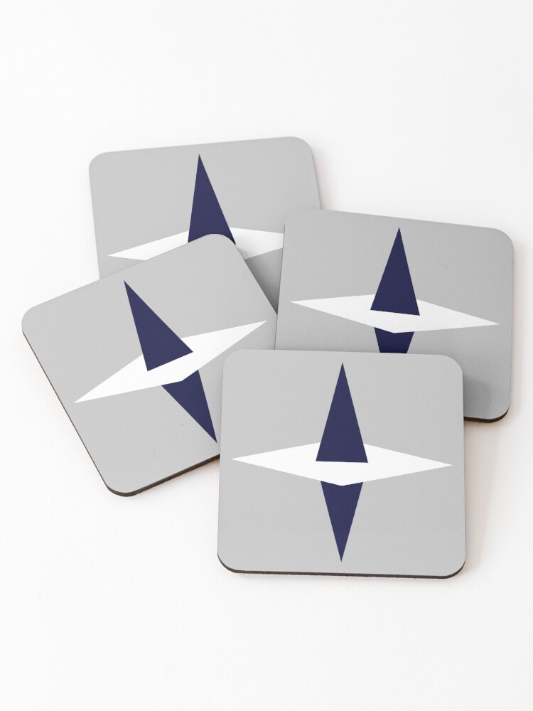 Navy Blue Greek Key Meander Square Coasters (Set of 4) for Sale by  rewstudio