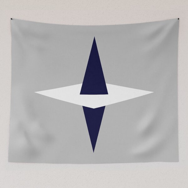 Item preview, Mid Century Star White Navy Blue And Silver Gray designed and sold by rewstudio.