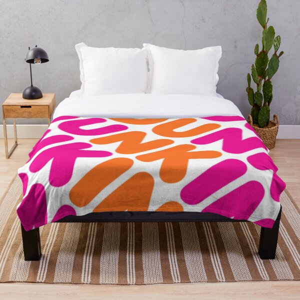 Dunkin Donuts Inspired Font Throw Blanket