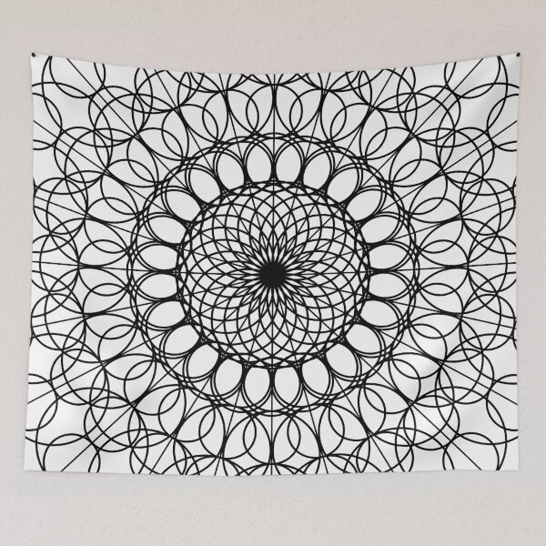Item preview, Black and White Mandala Fractal Sacred Geometry designed and sold by SacredJoyometry.