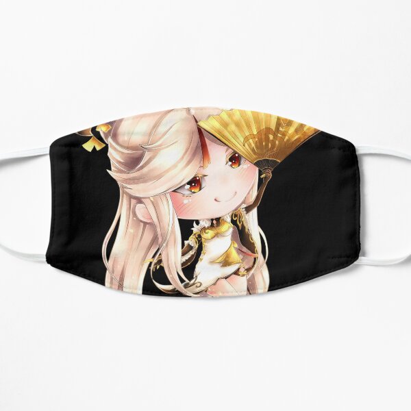 Ningguang - Genshin Impact chibi mignon fille éventail chinois chine jeu vidéo Masque sans plis