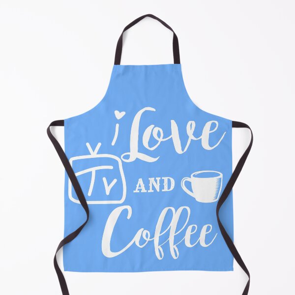 Item preview, I Love TV and Coffee on Light Blue Background designed and sold by BrokenUnicorn.