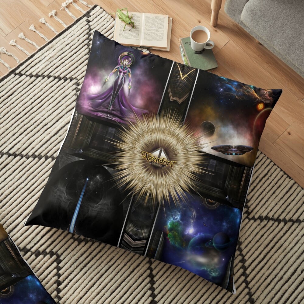 Xzendor7 Quadology Of Fractal Fantasy Art Fractal Art Composition - The Beauty Of Fractals 2 Xzendor7 Quadology Of Fractal Fantasy Design Computer Generated Stellar Art by Xzendor7 Floor Pillow