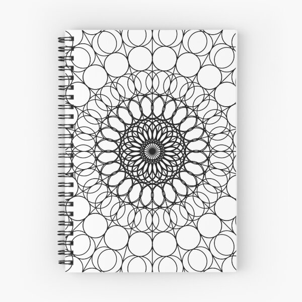 Aperçu de l'œuvre Mandala noir et blanc Géométrie sacrée fractale créée et vendue par SacredJoyometry.