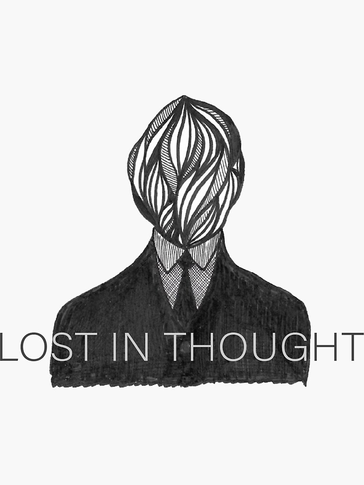 "LOST IN THOUGHT doodle" Sticker for Sale by hbdrawings Redbubble