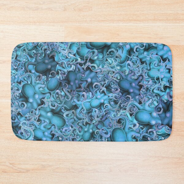 Item preview, Blue on Blue vintage octopus pattern designed and sold by aeolia.