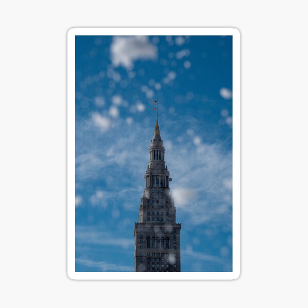 Terminal Tower in the snow Sticker