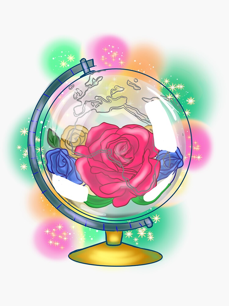 "Rose Globe" Sticker for Sale by Redbubble