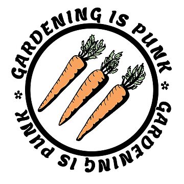 Artwork thumbnail, gardening is punk | antifascist 3 arrows | carrots by craftordiy