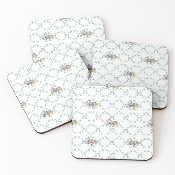 Item preview, Beth's Music Kitten - Forget-me-not Pattern on White designed and sold by Some Little Good.