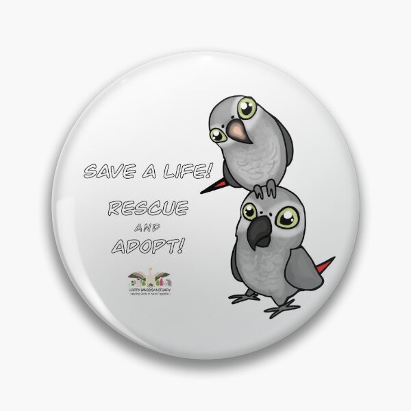 Item preview, Save a Life!  Rescue & Adopt ~ African Grey  designed and sold by HappyWings.