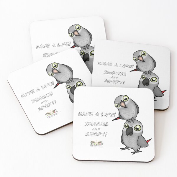 Item preview, Save a Life!  Rescue & Adopt ~ African Grey  designed and sold by HappyWings.