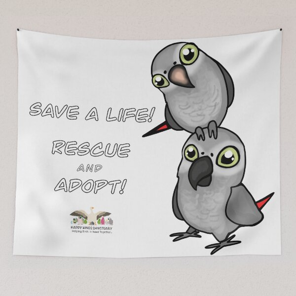 Item preview, Save a Life!  Rescue & Adopt ~ African Grey  designed and sold by HappyWings.