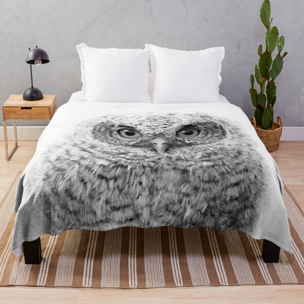 Item preview, Baby Owl Black & White Art Print by Zouzounio Art designed and sold by zouzounioart.
