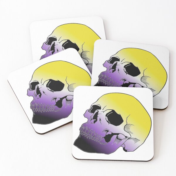 Item preview, Nonbinary Pride Skull designed and sold by failephant-art.