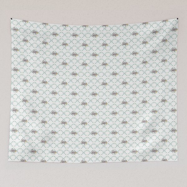 Item preview, Beth's Music Kitten - Forget-me-not Pattern on White designed and sold by Some Little Good.