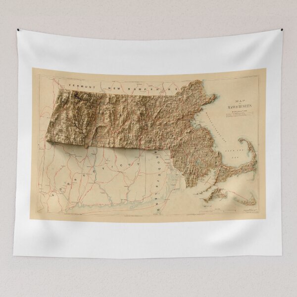 Item preview, 1880 Massachusetts Relief Map 3D digitally-rendered designed and sold by ThinkAboutMaps.