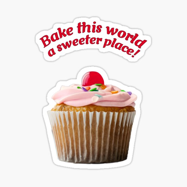 Cherry cupcake pattern ~ Baking Addiction Collection Sticker