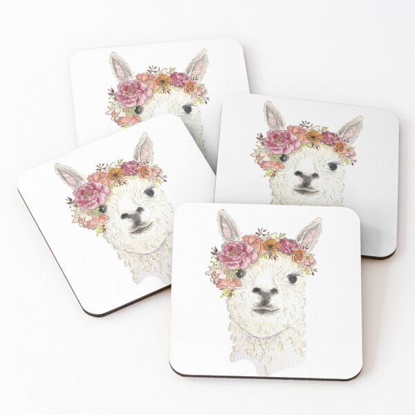Item preview, Lama Wearing Flower Crown designed and sold by VeloursDesigns.