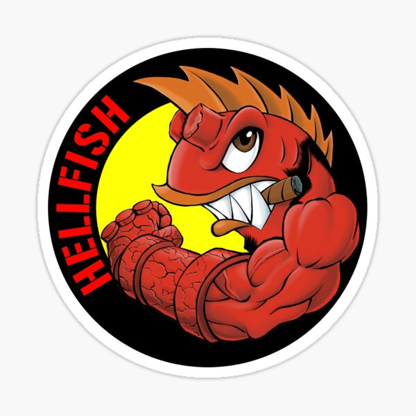 Fighting Hellfish Sticker