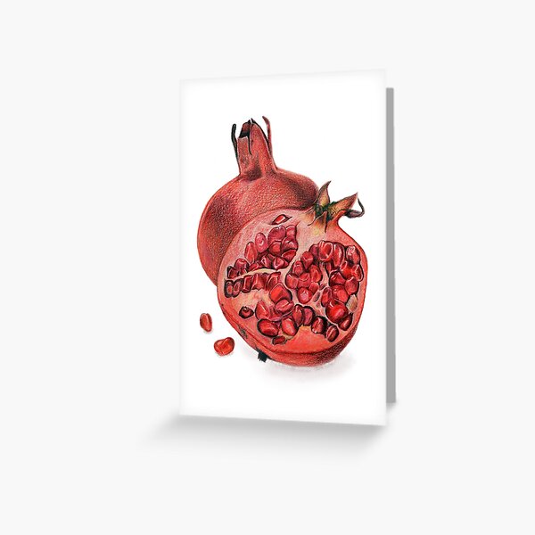 Beautiful Pomegranate Illustration Greeting Card