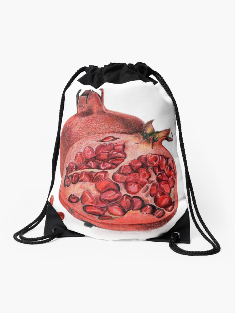 Thumbnail 1 of 3, Drawstring Bag, Beautiful Pomegranate Illustration designed and sold by qwollock.