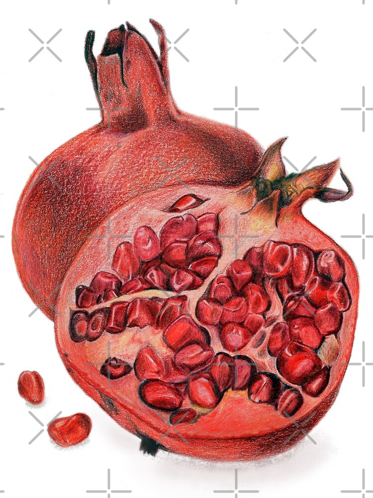 Thumbnail 3 of 3, Drawstring Bag, Beautiful Pomegranate Illustration designed and sold by qwollock.