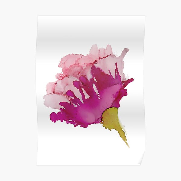 Pink Abstract Floral A Poster