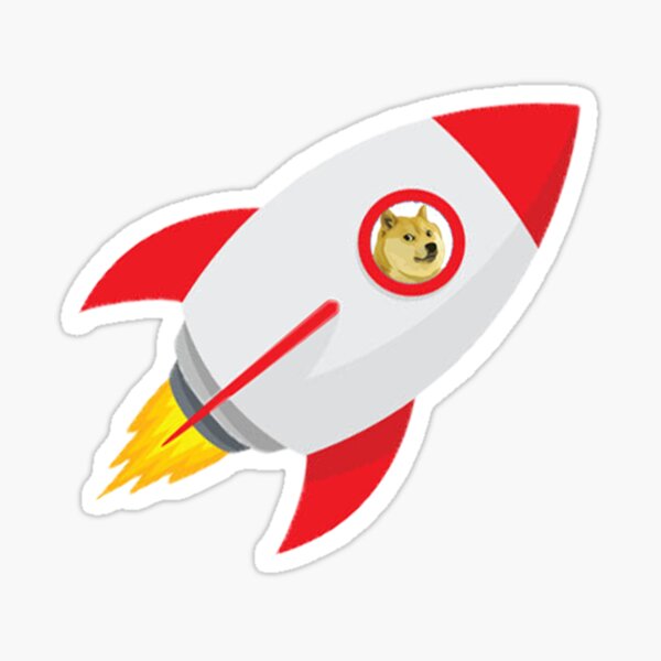Dogecoin Rocket Sticker