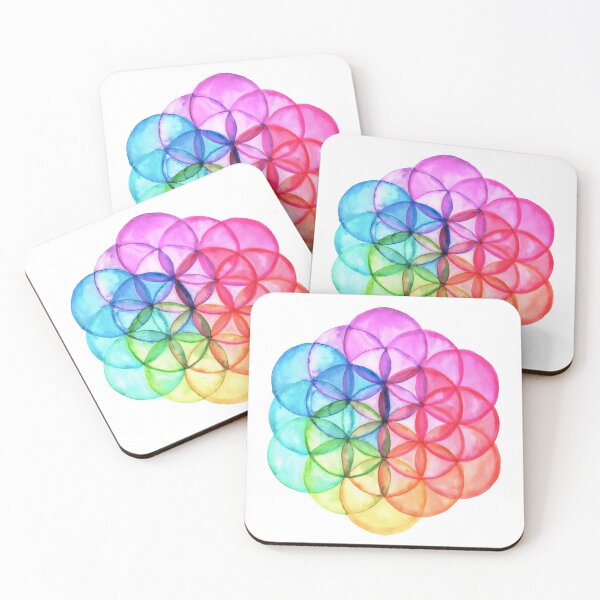 Item preview, Flower of Life Watercolor Spectrum designed and sold by RoxyTocin.