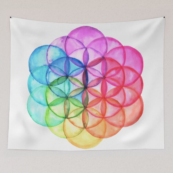 Item preview, Flower of Life Watercolor Spectrum designed and sold by RoxyTocin.