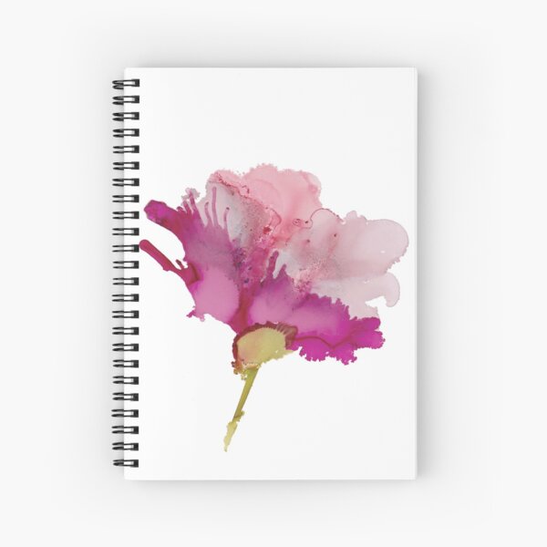 Pink Abstract Floral B Spiral Notebook