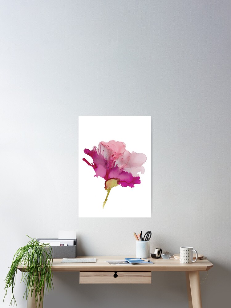 Thumbnail 2 of 3, Poster, Pink Abstract Floral B designed and sold by qwollock.