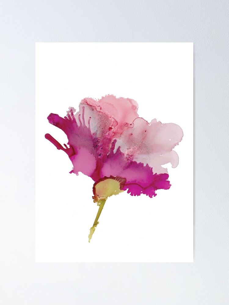 Thumbnail 1 of 3, Poster, Pink Abstract Floral B designed and sold by qwollock.