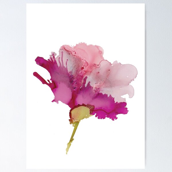 Pink Abstract Floral B Poster