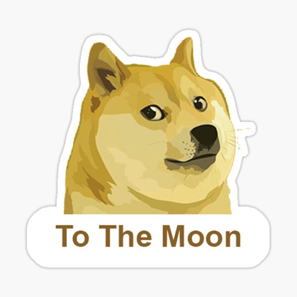 Dogecoin to the moon Sticker