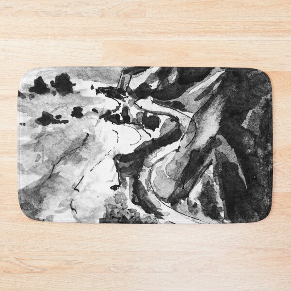 Item preview, California Coast Big Sur Black and White Watercolor Painting designed and sold by TheJoeyStudio.