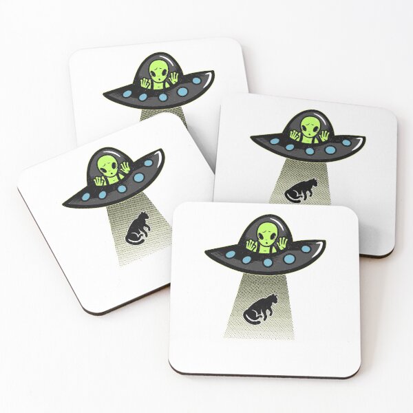 Item preview, Alien Abducting Cat designed and sold by RedsStickerShop.
