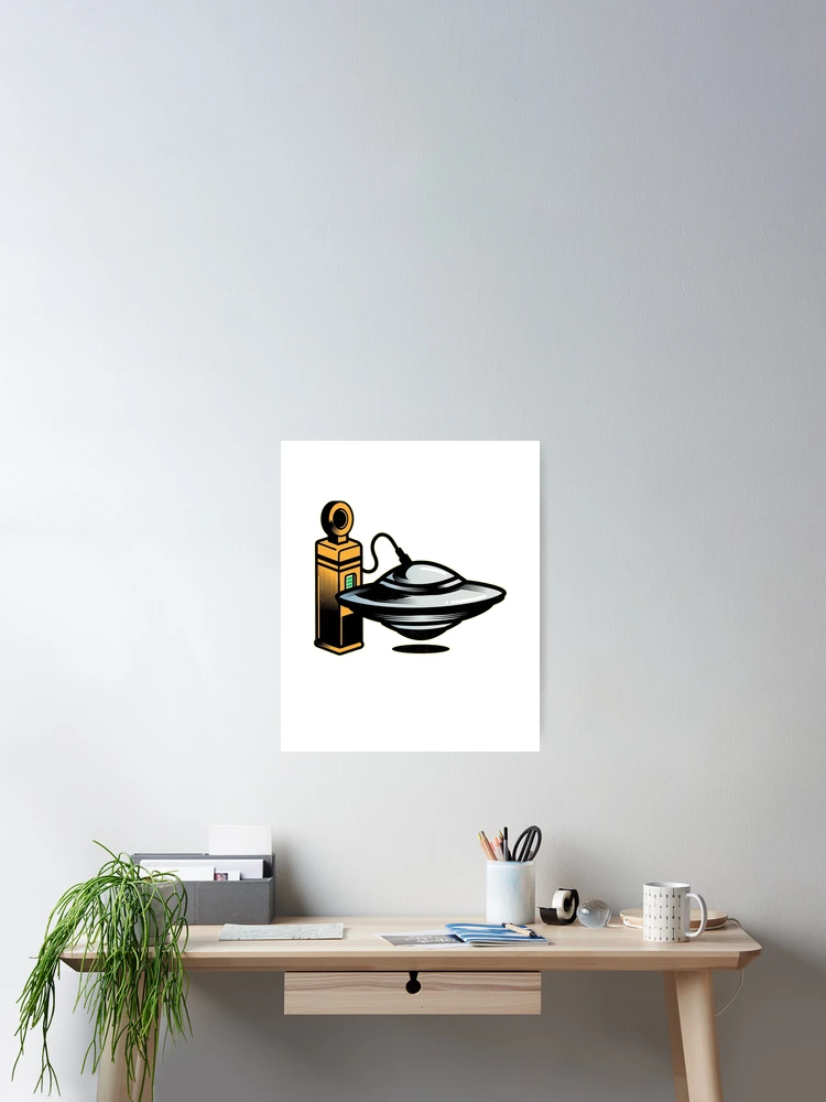 Thumbnail 2 of 3, Poster, UFO Gas Stop designed and sold by RedsStickerShop.