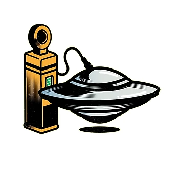 Artwork thumbnail, UFO Gas Stop by RedsStickerShop