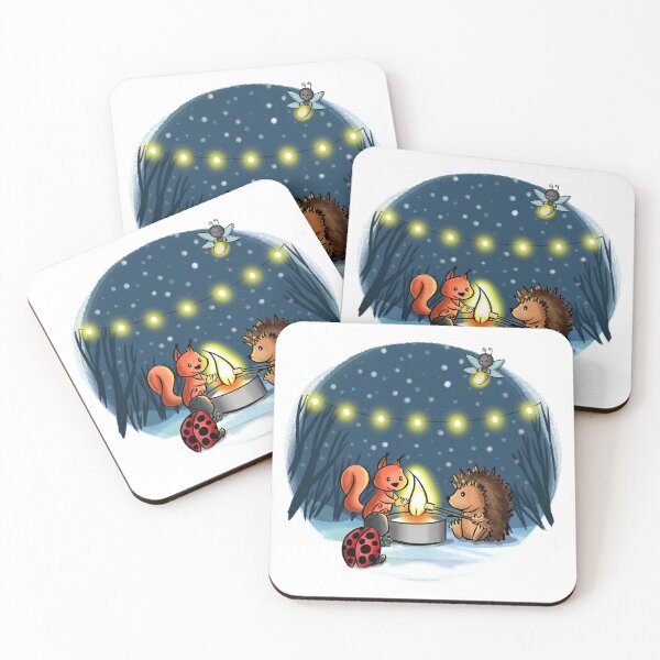 Item preview, Evening mood with animal friends in the snow designed and sold by Janina-Kaufmann.