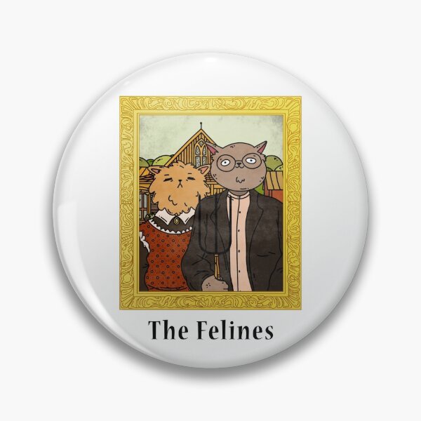 Item preview, The Felines - American Gothic House Eldon Iowa Chicago Pitchfork Cats Father Daughter 1930's Farmer Presents Present Easter designed and sold by guitarkel.