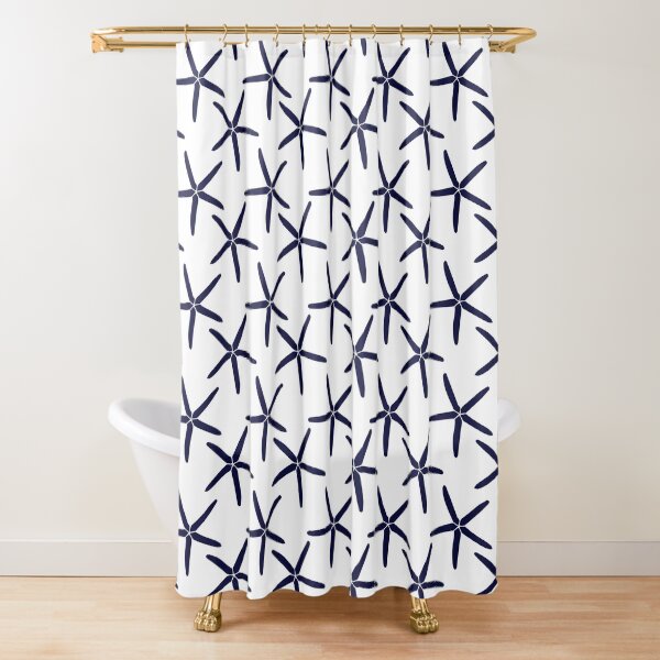 Vista previa del artículo con la obra «Estrella de mar blanca y azul oscuro», diseñado y vendido por IoanaHraball.