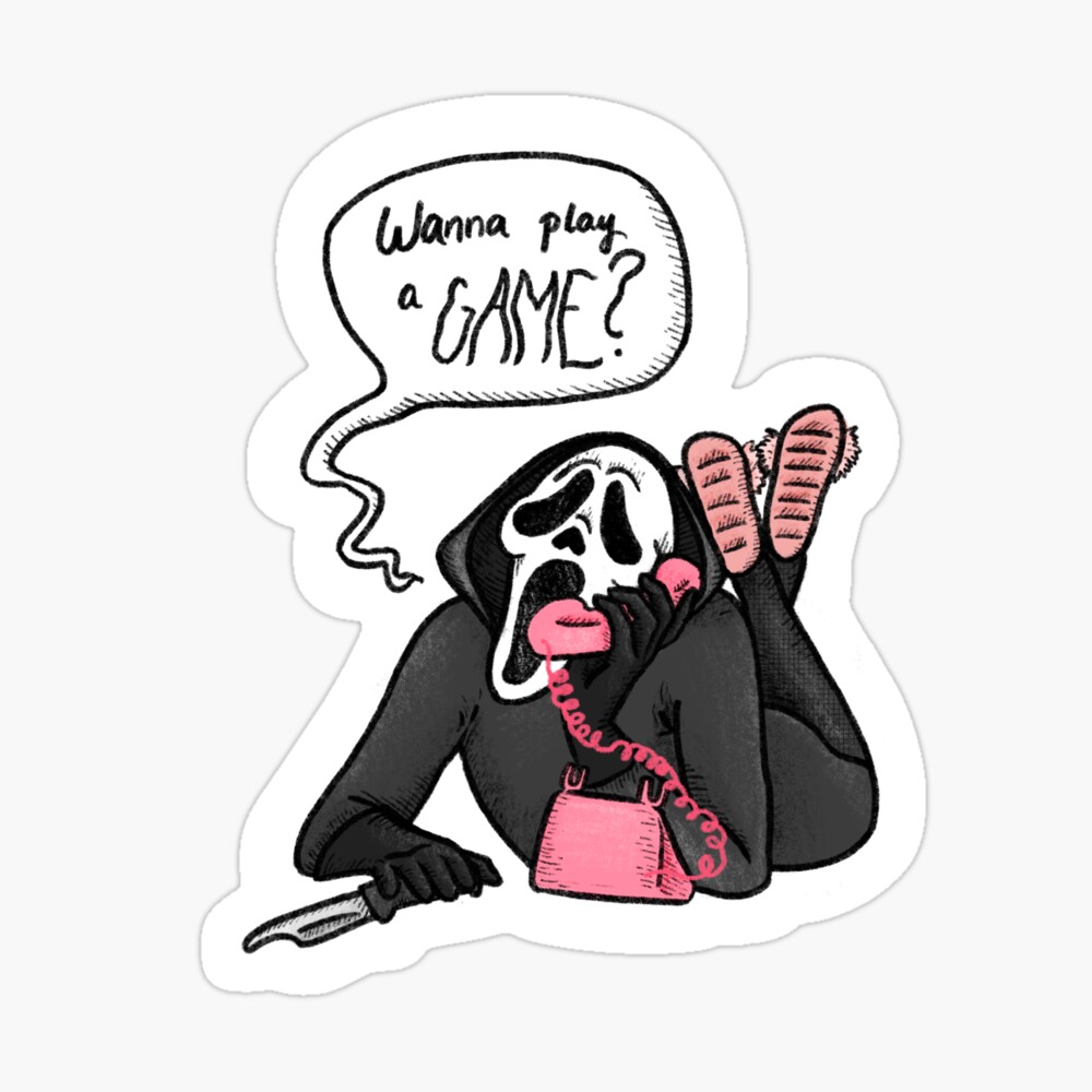 Wanna Play a Game A Scream Sticker