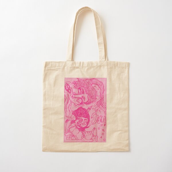 Trippy Pink Cotton Tote Bag