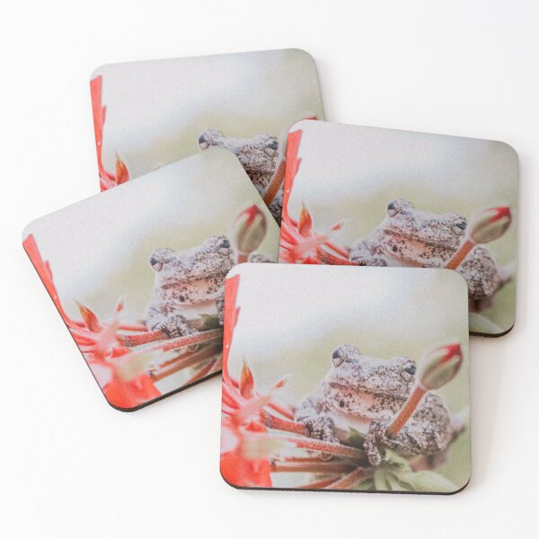 Item preview, Cute Frog on a Red Geranium Retro Photo designed and sold by graemariedesign.