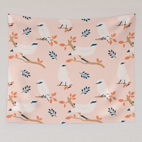 Item preview, Tropical Pattern with White Bali Myna designed and sold by reksitawardani.