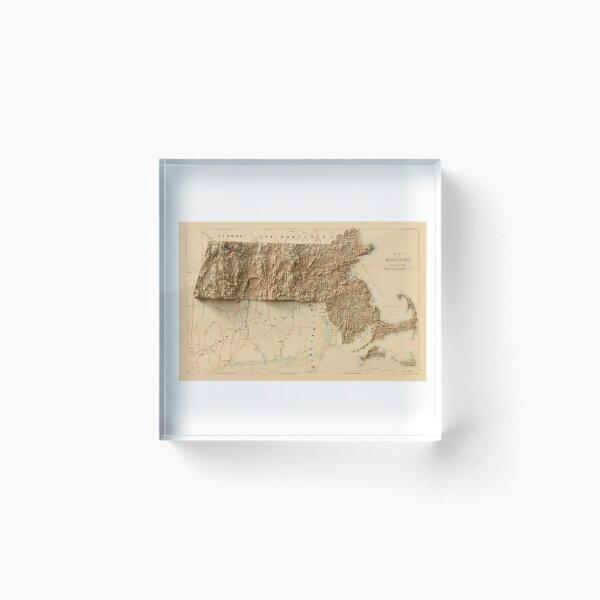 Item preview, 1880 Massachusetts Relief Map 3D digitally-rendered designed and sold by ThinkAboutMaps.