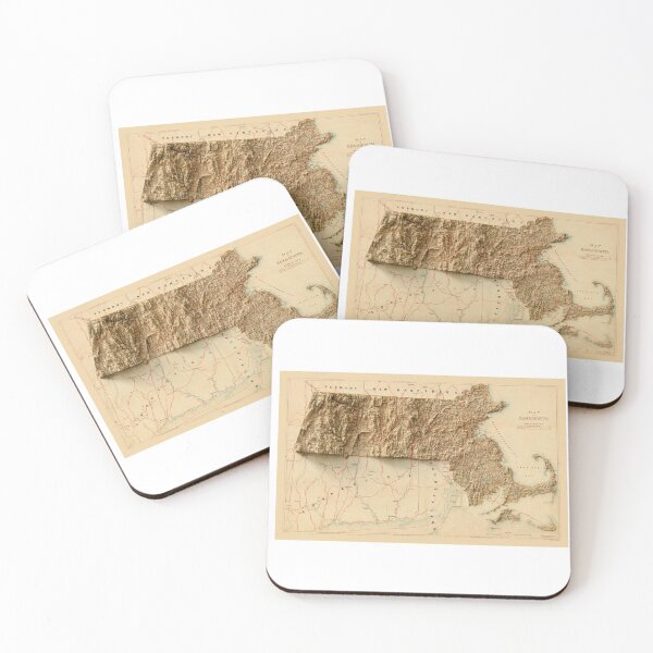 Item preview, 1880 Massachusetts Relief Map 3D digitally-rendered designed and sold by ThinkAboutMaps.